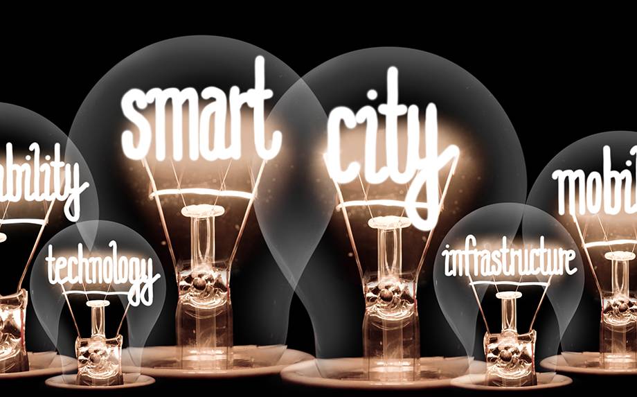 Light Bulbs with Smart City Concept